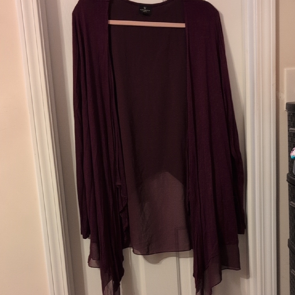 Burgundy Open Front Cardigan GrYS